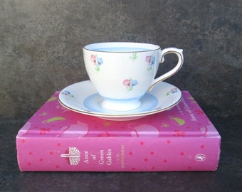 Vintage Teacup Mid Century Cup & Saucer, Bell Fine Bone China England, Pink and Blue Bridal or Baby Shower Mix N Match Tea Party