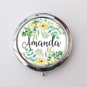 Personalized Compact Mirror: Custom Bridesmaid Wedding Favors