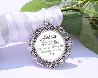 Bridal Bouquet Charm, Custom Daughter Gift For Wedding Bouquet