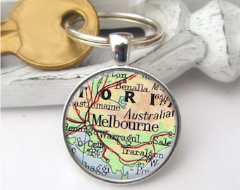 Custom Map Keychain, Groomsman Gift, Personalized Gift, Map Keyring