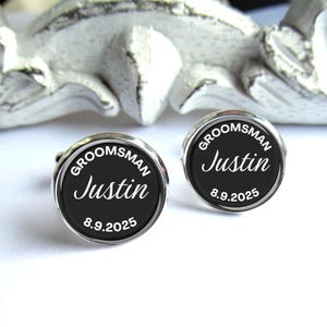 Personalized Groomsman Cufflinks, Custom Wedding Party Gifts