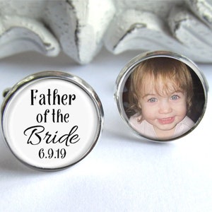 Wedding Cufflinks, Father of the Bride Gift, Personalized Photo Cufflinks
