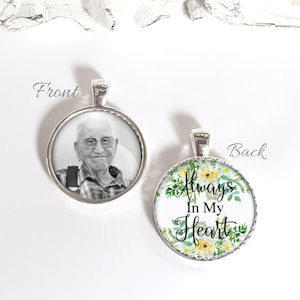 Personalized Wedding Bouquet Charm, Memorial Photo Charm, Double Sided