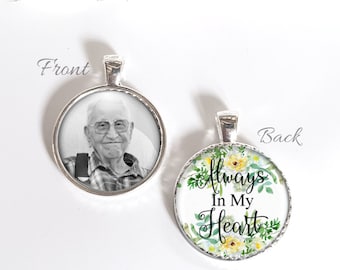 Personalized Wedding Bouquet Charm, Memorial Photo Charm, Double Sided