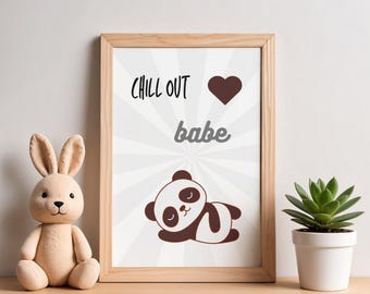 Chill Out Panda Poster: Entspannendes Bild fürs Kinderzimmer (Digitaler Download)