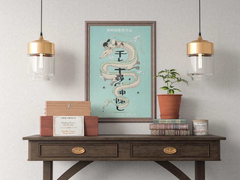 Póster de El viaje de Chihiro, Studio Ghibli, decoración para el hogar, póster de película de Hayao Miyazaki, arte mural de anime, impresión de anime de Studio Ghibli, arte de películas japonesas 19 imagen 4