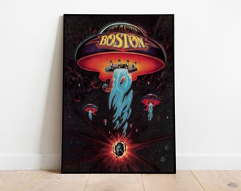 Boston Poster Boston Rock Band Poster Boston Music Band Wall Art Boston Album Cover Peace of Mind More Than a Feeling UFO Album Home Decor