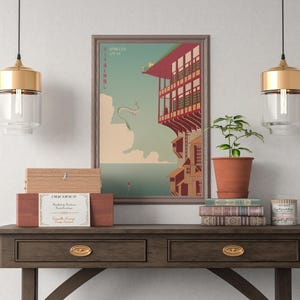 Póster de El viaje de Chihiro, Studio Ghibli, decoración para el hogar, póster de película de Hayao Miyazaki, arte mural de anime, impresión de Studio Ghibli, arte de películas japonesas 7 imagen 4