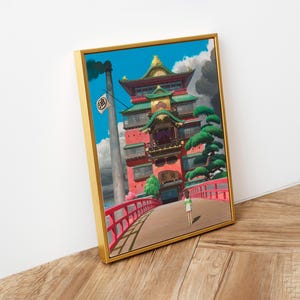Spirited Away Poster Studio Ghibli Home Decor Hayao Miyazaki Movie Poster Anime Wall Art Anime Studio Ghibli Print Japanese Movie Art 3 image 2