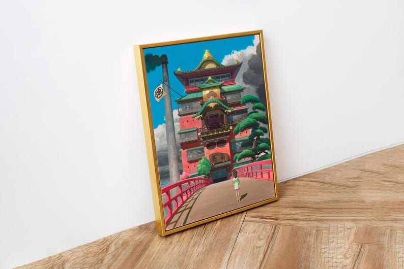 Spirited Away Poster Studio Ghibli Home Decor Hayao Miyazaki Movie Poster Anime Wall Art Anime Studio Ghibli Print Japanese Movie Art 3 image 2