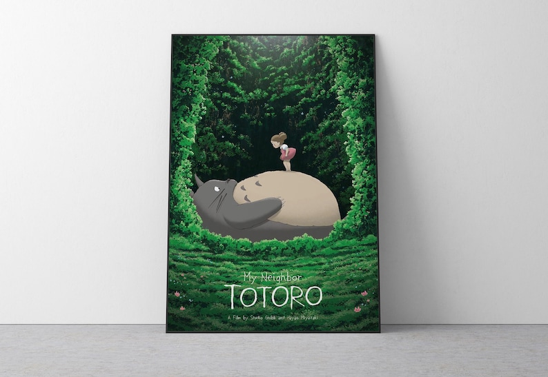 My Neighbor Totoro Poster Studio Ghibli Home Decor Hayao Miyazaki Movie Poster Anime Wall Art Anime Ghibli Print Japanese Movie Art 17 image 1