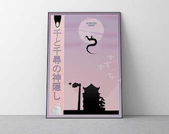 Póster de El viaje de Chihiro, Studio Ghibli, decoración para el hogar, póster de película de Hayao Miyazaki, arte mural de anime, impresión de Studio Ghibli, arte de películas japonesas, 18