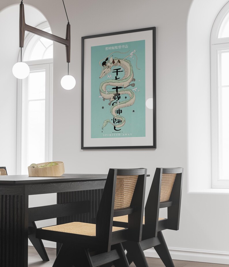 Póster de El viaje de Chihiro, Studio Ghibli, decoración para el hogar, póster de película de Hayao Miyazaki, arte mural de anime, impresión de anime de Studio Ghibli, arte de películas japonesas 19 imagen 3