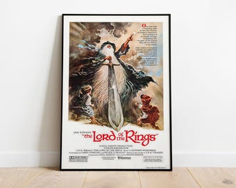 Lord of The Rings Poster 1978 Animation Ralph Bakshi LOTR Fellowship of The Ring Wall Art Lord of The Rings Gandalf Frodo Poster Art 30