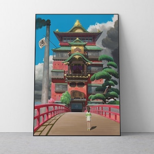 Spirited Away Poster Studio Ghibli Home Decor Hayao Miyazaki Movie Poster Anime Wall Art Anime Studio Ghibli Print Japanese Movie Art 3 image 1