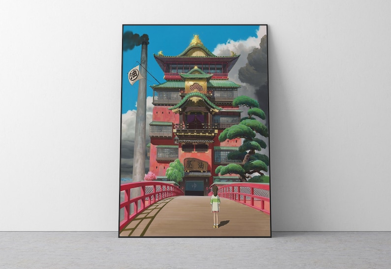 Spirited Away Poster Studio Ghibli Home Decor Hayao Miyazaki Movie Poster Anime Wall Art Anime Studio Ghibli Print Japanese Movie Art 3 image 1