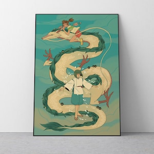 Spirited Away Poster Studio Ghibli Home Decor Hayao Miyazaki Movie Poster Anime Wall Art Anime Studio Ghibli Print Japanse Movie Art 4 afbeelding 1