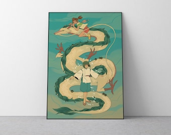 Spirited Away Poster Studio Ghibli Home Decor Hayao Miyazaki Movie Poster Anime Wall Art Anime Studio Ghibli Print Japanese Movie Art 4