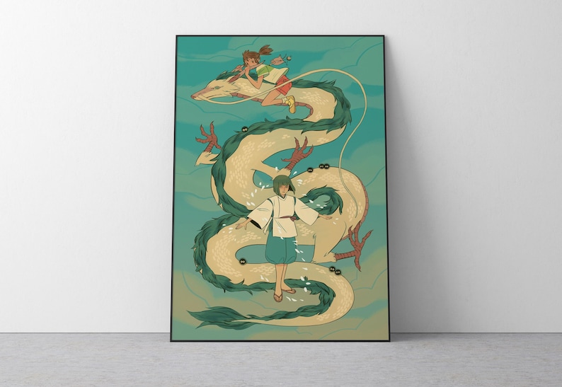 Spirited Away Poster Studio Ghibli Home Decor Hayao Miyazaki Movie Poster Anime Wall Art Anime Studio Ghibli Print Japanse Movie Art 4 afbeelding 1