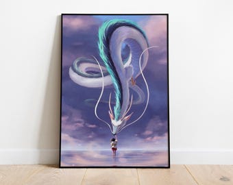Pôster de A Viagem de Chihiro, Decoração para Casa, Pôster do Filme A Viagem de Chihiro de Hayao Miyazaki, Arte de Parede de Anime, Impressão do Studio Ghibli, Arte do Filme A Viagem de Chihiro