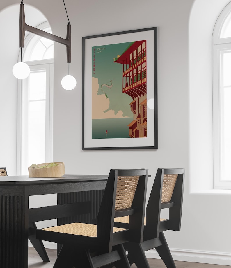 Póster de El viaje de Chihiro, Studio Ghibli, decoración para el hogar, póster de película de Hayao Miyazaki, arte mural de anime, impresión de Studio Ghibli, arte de películas japonesas 7 imagen 3