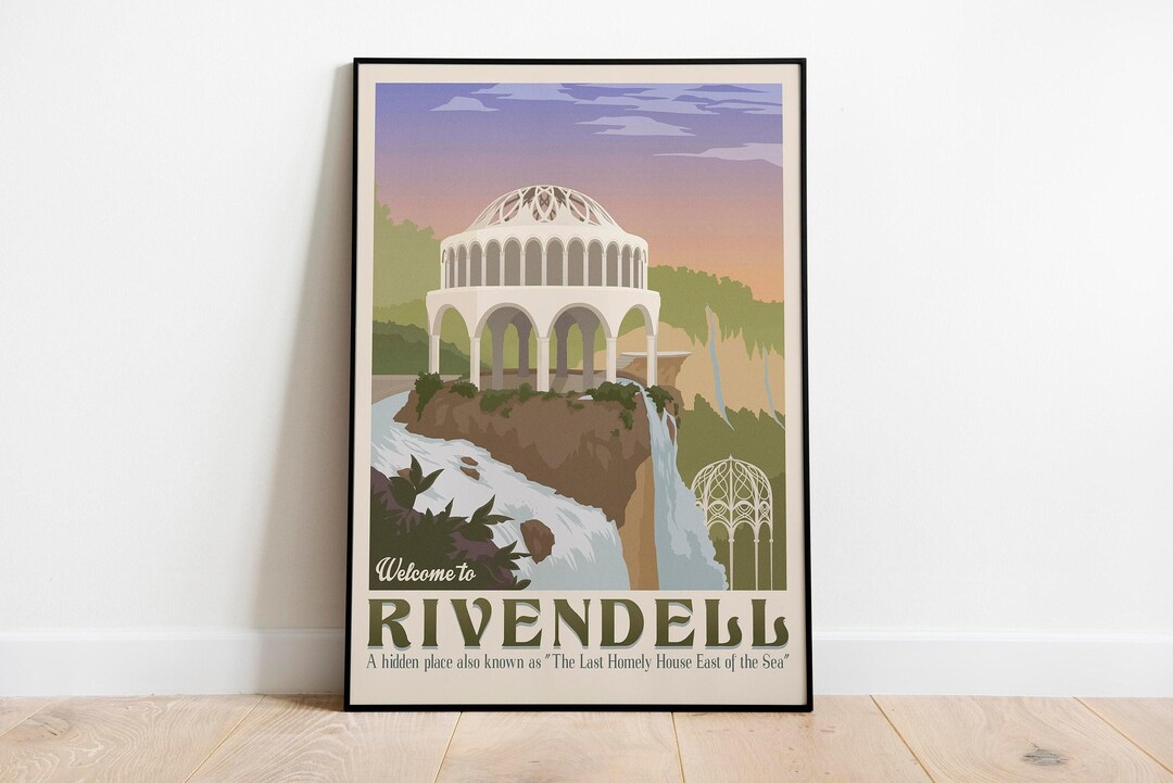 Lord of the Rings Poster LOTR Rivendell Retro Travel Wall Art Lord of ...