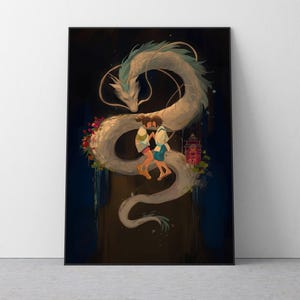 Plakat Spirited Away Studio Ghibli Wystrój domu Plakat filmowy Hayao Miyazaki Sztuka ścienna anime Anime Studio Ghibli Wydruk Japoński film Sztuka 14 zdjęcie 1