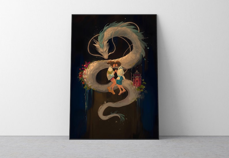 Plakat Spirited Away Studio Ghibli Wystrój domu Plakat filmowy Hayao Miyazaki Sztuka ścienna anime Anime Studio Ghibli Wydruk Japoński film Sztuka 14 zdjęcie 1