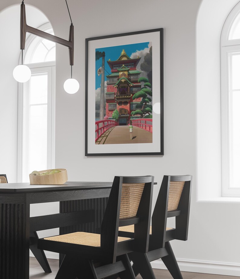 Spirited Away Poster Studio Ghibli Home Decor Hayao Miyazaki Movie Poster Anime Wall Art Anime Studio Ghibli Print Japanese Movie Art 3 image 3