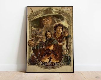 Lord of The Rings Poster LOTR Fellowship of The Ring Wall Art Lord of The Rings Gandalf Frodo Legolas Aragorn Gimli Boromir Poster Art 29