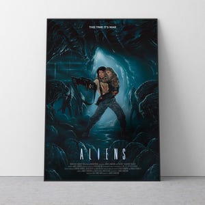 Aliens Poster Alien Movie Poster Alien Wall Art Ridley Scott Movie Poster Sigourney Weaver Retro Vintage Style Home Decor 1