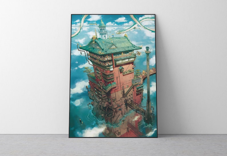 Spirited Away Poster Studio Ghibli Home Decor Hayao Miyazaki Movie Poster Anime Wall Art Anime Studio Ghibli Print Japanese Movie Art 1 image 1