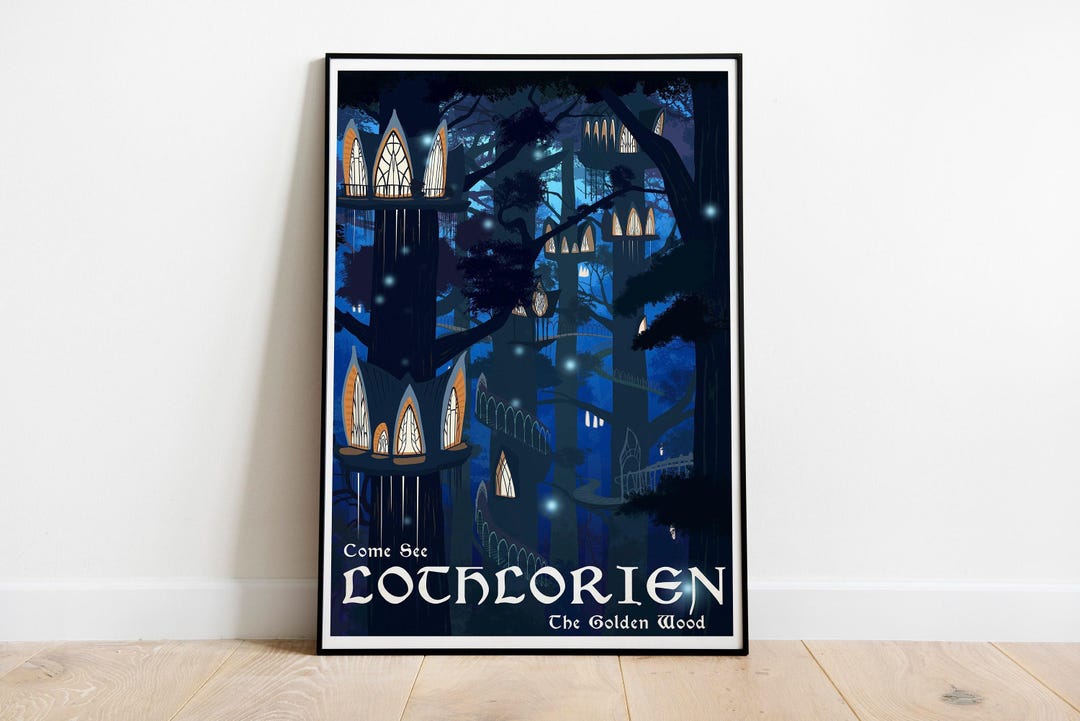 Lord of the Rings Poster LOTR Middle Earth Lothlorien Travel Wall Art ...
