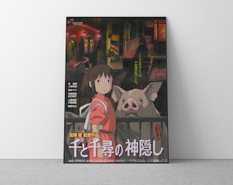 Póster de El viaje de Chihiro, Studio Ghibli, decoración para el hogar, póster de película de Hayao Miyazaki, arte mural de anime, impresión de Studio Ghibli, arte de películas japonesas, 27