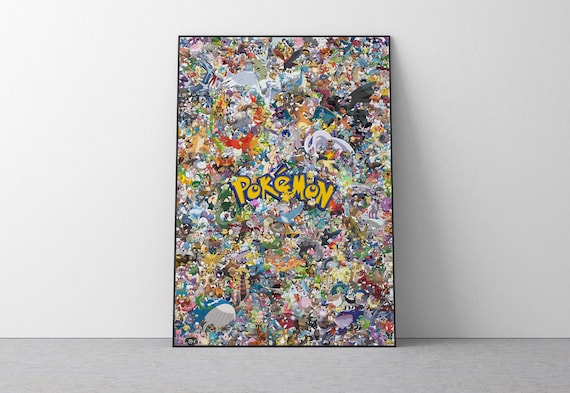 Pokemon Poster Pokemon Wall Art Pikachu Poster Pokemon Anime Wall Art Pokemon Collage Print Pikachu Home Decor Pokemon TV Series Anime Art 1