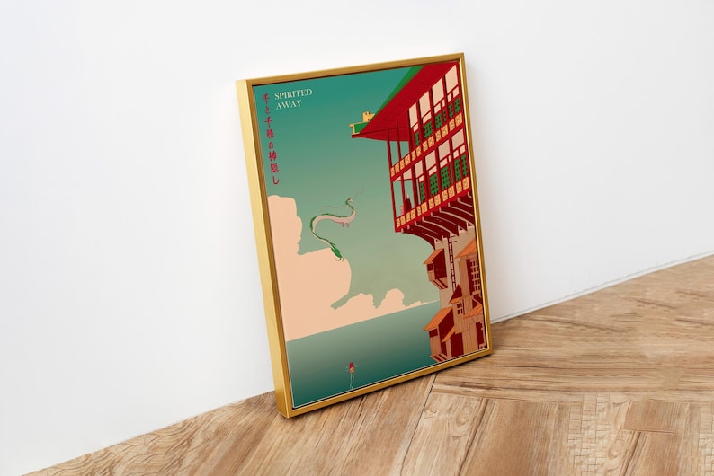 Póster de El viaje de Chihiro, Studio Ghibli, decoración para el hogar, póster de película de Hayao Miyazaki, arte mural de anime, impresión de Studio Ghibli, arte de películas japonesas 7 imagen 2