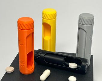 Mini-Pillendose - 2 Fächer | Vitamintresor | Kompaktes Reiseetui für Vitamine & Tabletten | 3D Gedruckt