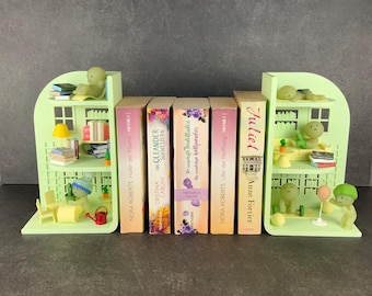 Smiski Bibliotheek Boekensteunenset | Mintgroen Mat | De ultieme display voor Sonny Angel & Smiski verzamelaars