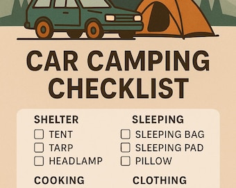 Beginner Car Camping Checklist Printable