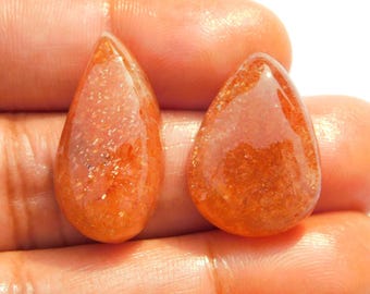 Natural Sunstone Cabochon : Handmade Gemstone Set (36Cts.)713