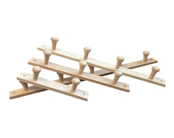 Appendiabiti da parete moderno - Appendiabiti da parete in legno - Appendiabiti in faggio - Appendiabiti da ingresso scandinavo - Gancio da parete moderno - Appendiabiti da parete minimalista