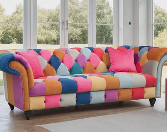British Handmade 3 Seater Grey Velvet Fabric Chesterfield Sofa - Etsy UK
