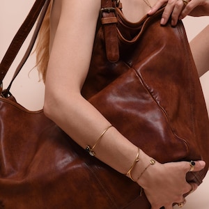 Cabas XXL en cuir d'agneau : grand sac cabas
