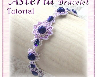 Beading Tutorial: Asteria Beadwoven Lacey Bracelet - Instant Download PDF