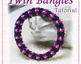 Bangle Tutorial: Twin Bangle - Beaded Tubular  Bracelet - DIGITAL DOWNLOAD PDF