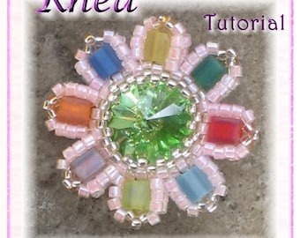 Beaded Pendant Tutorial with Swarovski Rivoli and Cubes: Rhea (DownloadablePDF)