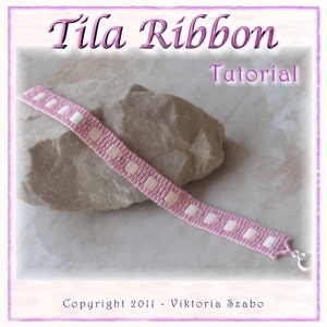 Beading Tutorial / Pattern for peyote Tila Bracelet: Tila Ribbon - Downloadable PDF