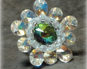 Swarovski Kristall Ring Anleitung: Regentropfen Blumen Ring - Sofort Download PDF