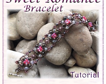 Bead weaving Tutorial / Pattern for bracelet Sweet Romance (Downloadable PDF)