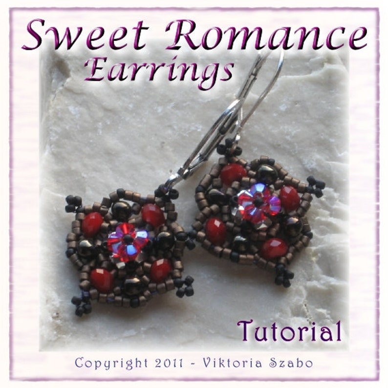 Beaded Earrings Tutorial instant Download PDF Sweet Romance - Etsy